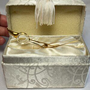 Glass 3" Beautician Scissors  Keepsake Art Glass With Gift Box